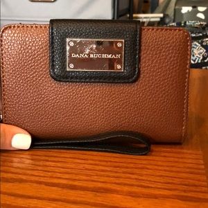 Dana Buchanan brown and black wallet with strap